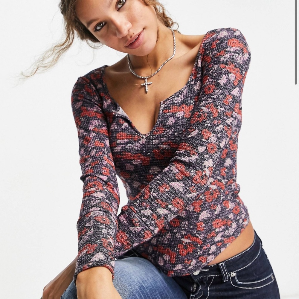 NWT Free People Ciara floral layering top